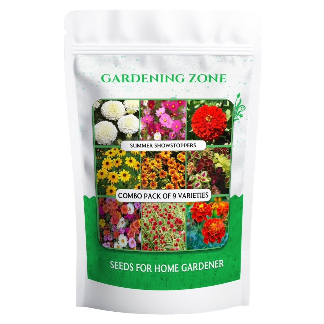 Gardening Zone Summer Flower Seeds Combo | 9 Varieties,+ High-Germination Seeds | Easy to Grow for Home & Outdoor Gardening