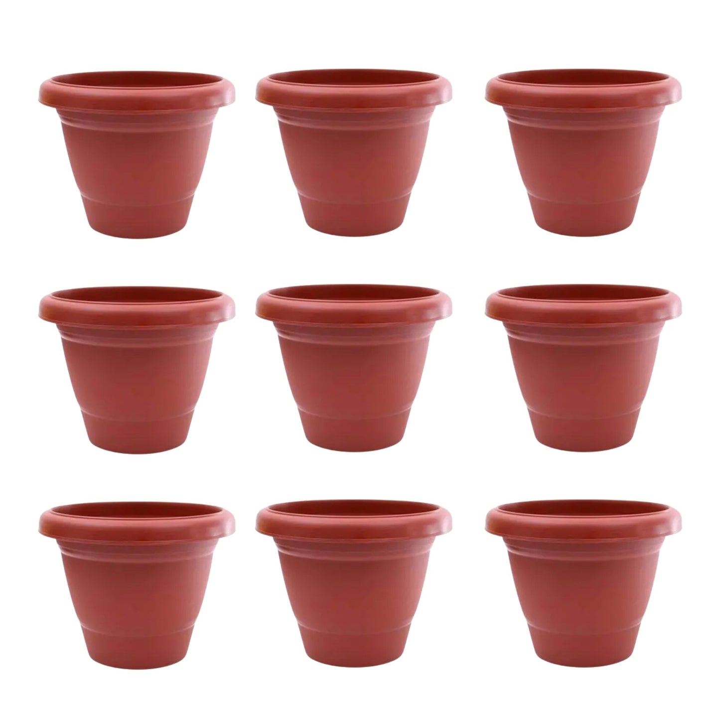 Gardening Zone High Quality UV-Stabilized Virgin Plastic Brown Flower Pot - 8Inch