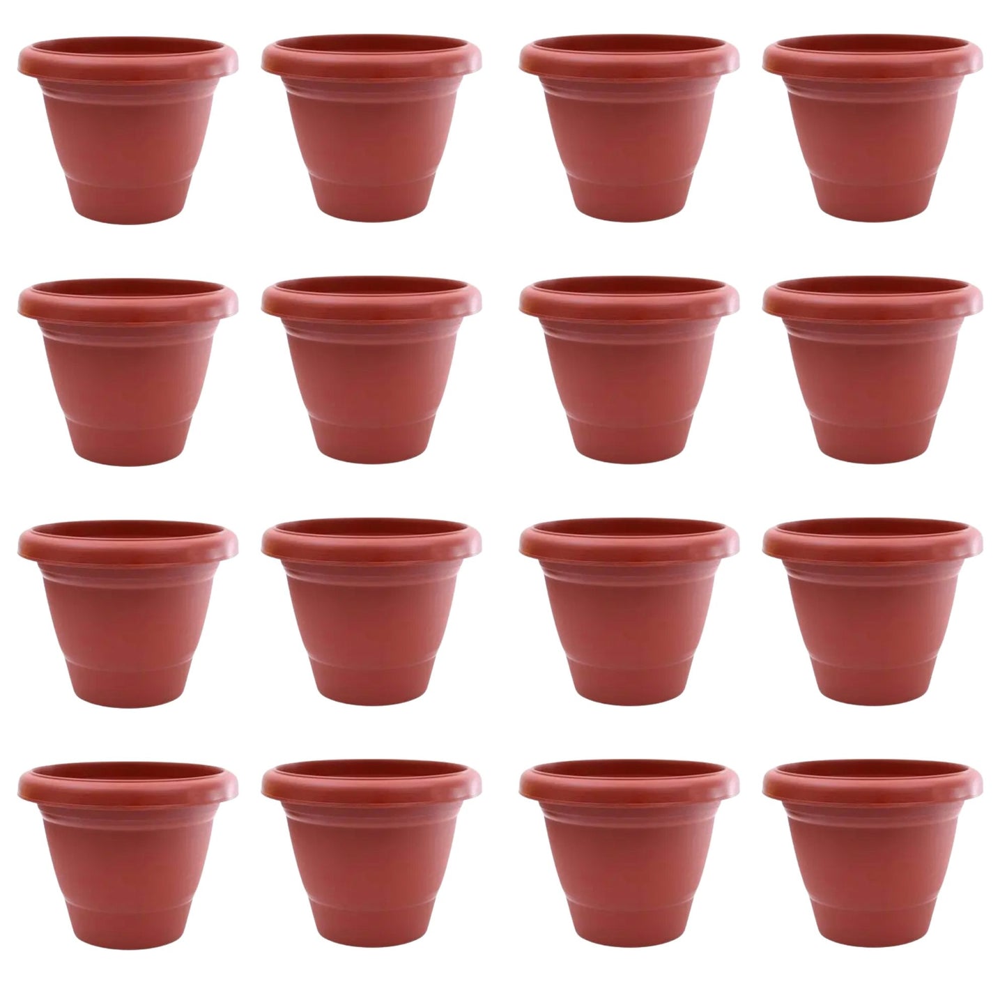 Gardening Zone High Quality UV-Stabilized Virgin Plastic Brown Flower Pot - 8Inch