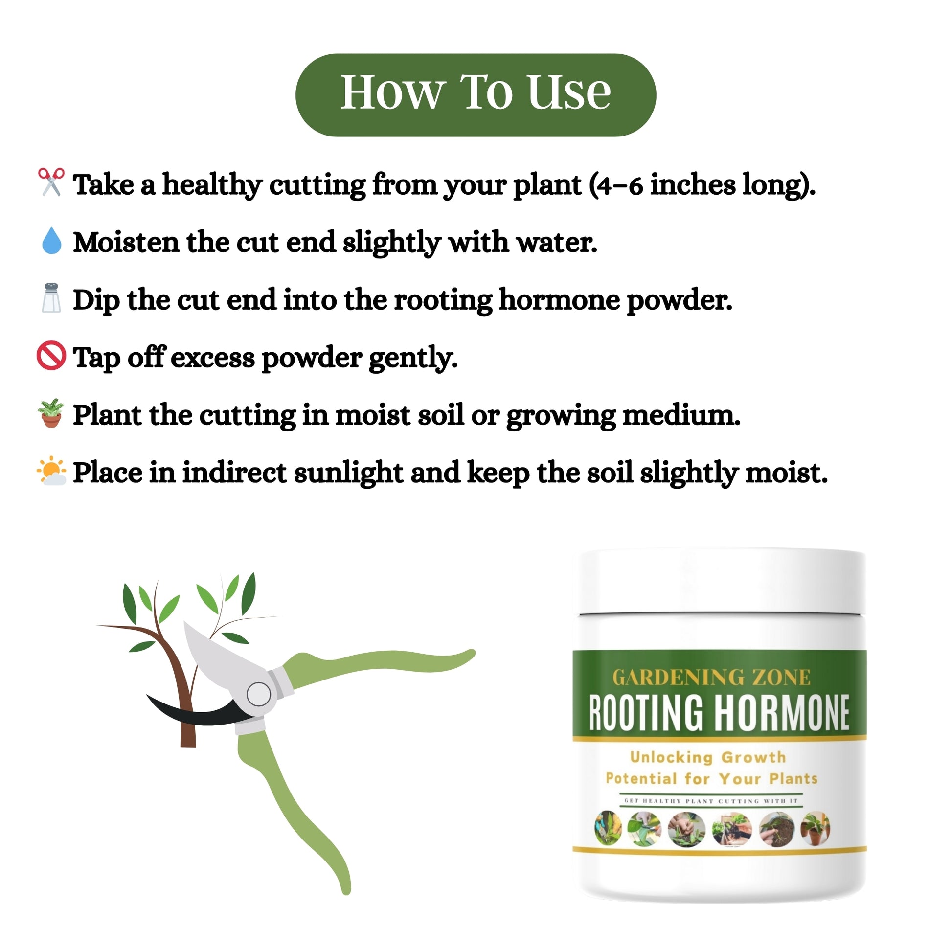 Gardening Zone High Quality Rooting Hormone Powder - 40g Net Weight - Boost Root Growth Naturally!"