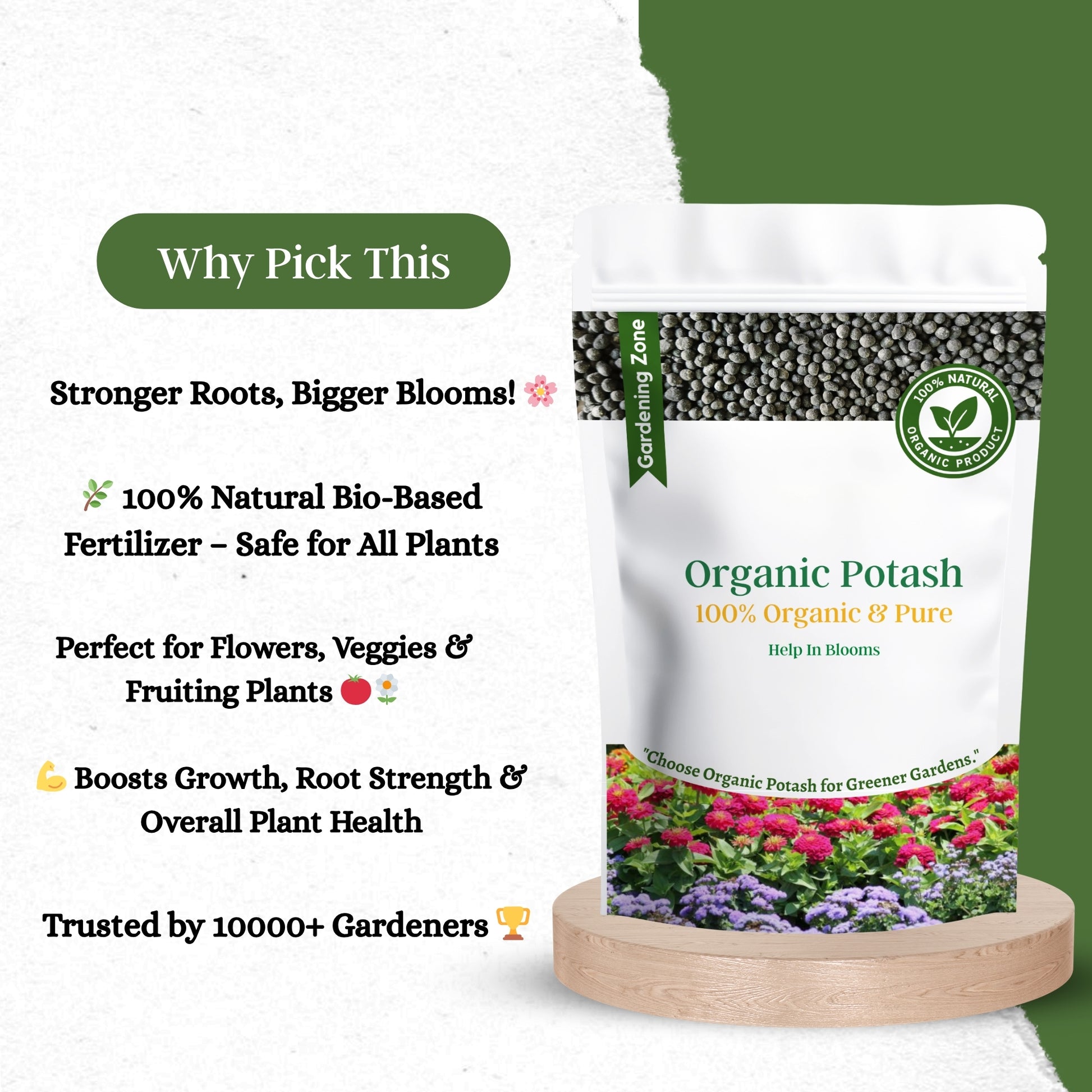 Gardening Zone 400Gram Organic Potash Granules – Boosts Flowering & Fruiting