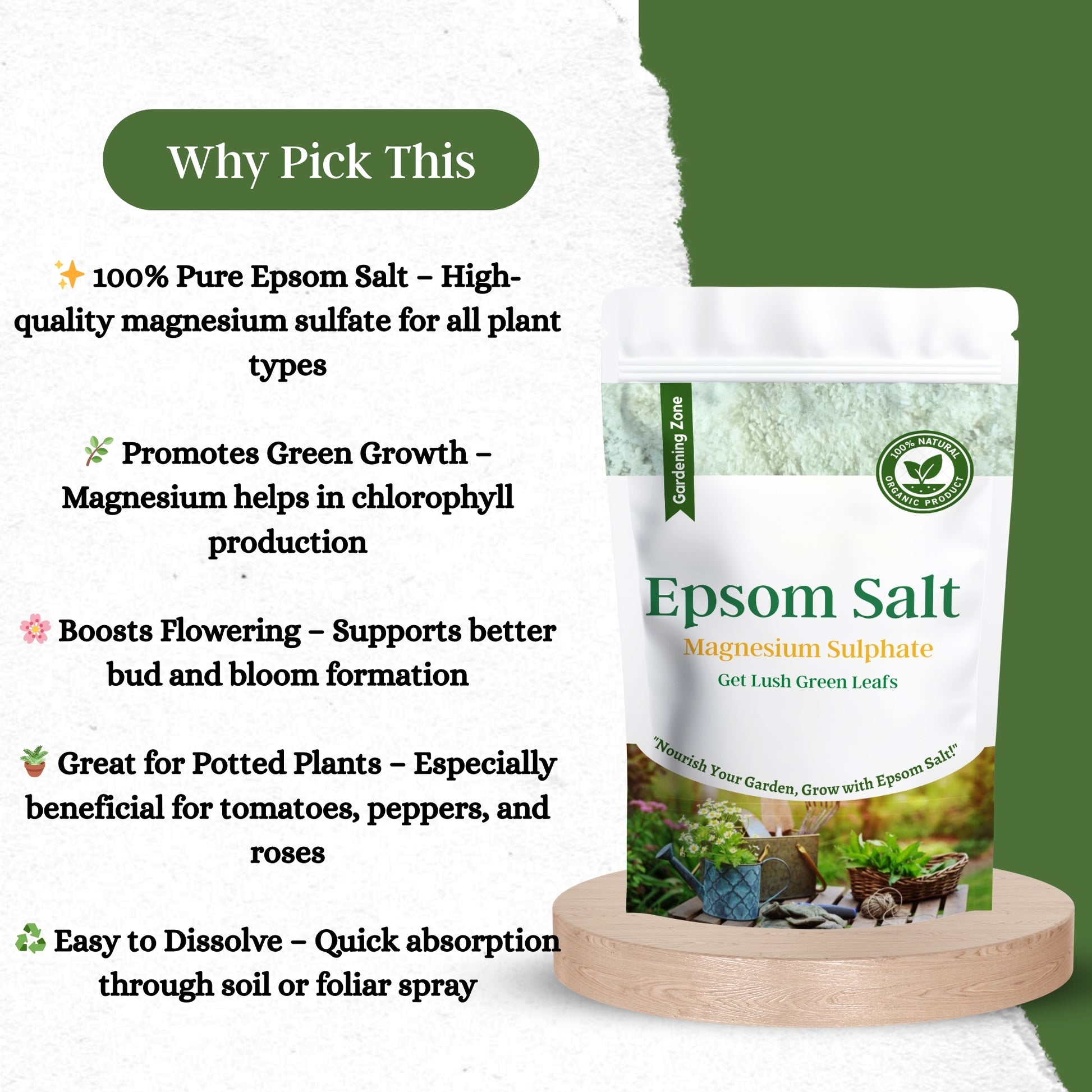 Gardening Zone 400Gram Epsom Salt – Magnesium-Rich Plant Supplement