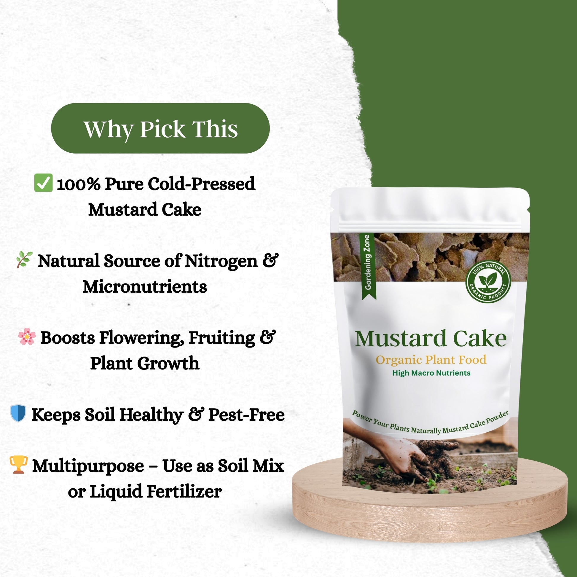 Gardening Zone 400Gram Mustard Cake Fertilizer – Organic Soil Booster for Healthy Plants