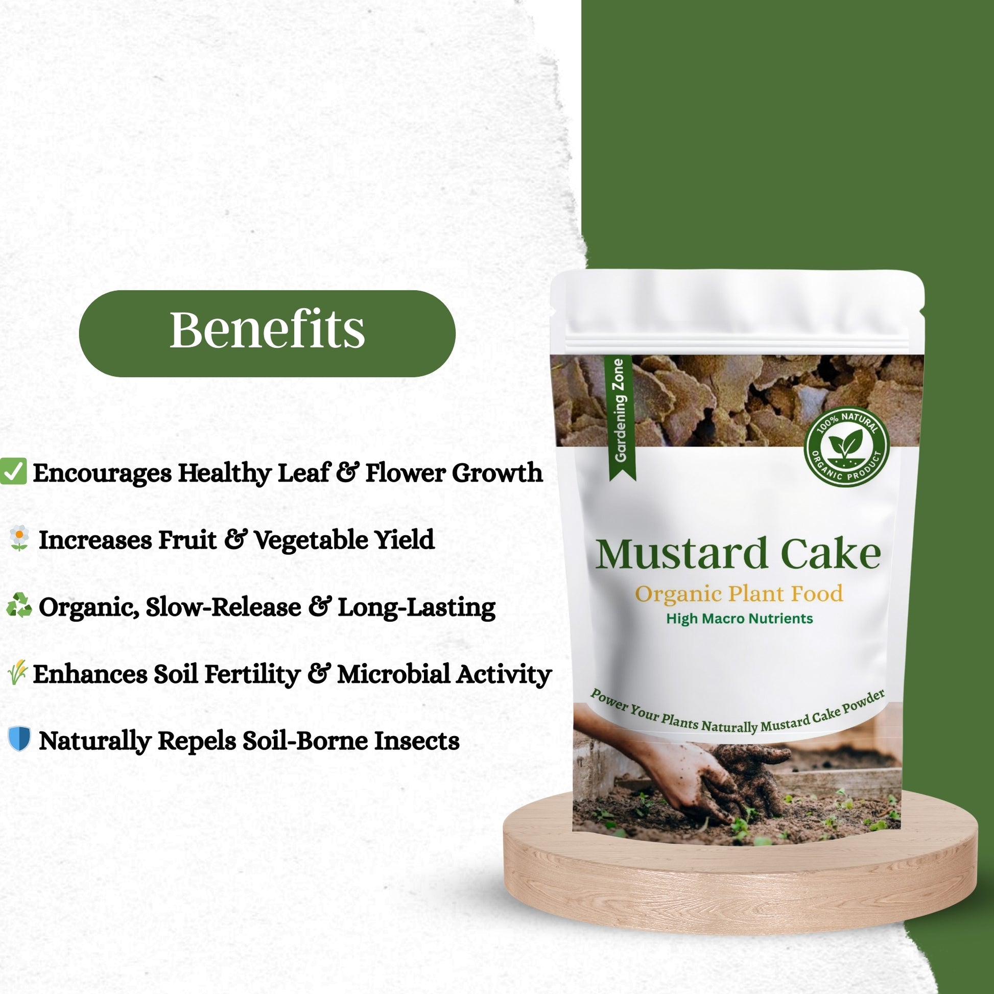 Gardening Zone 400Gram Mustard Cake Fertilizer – Organic Soil Booster for Healthy Plants