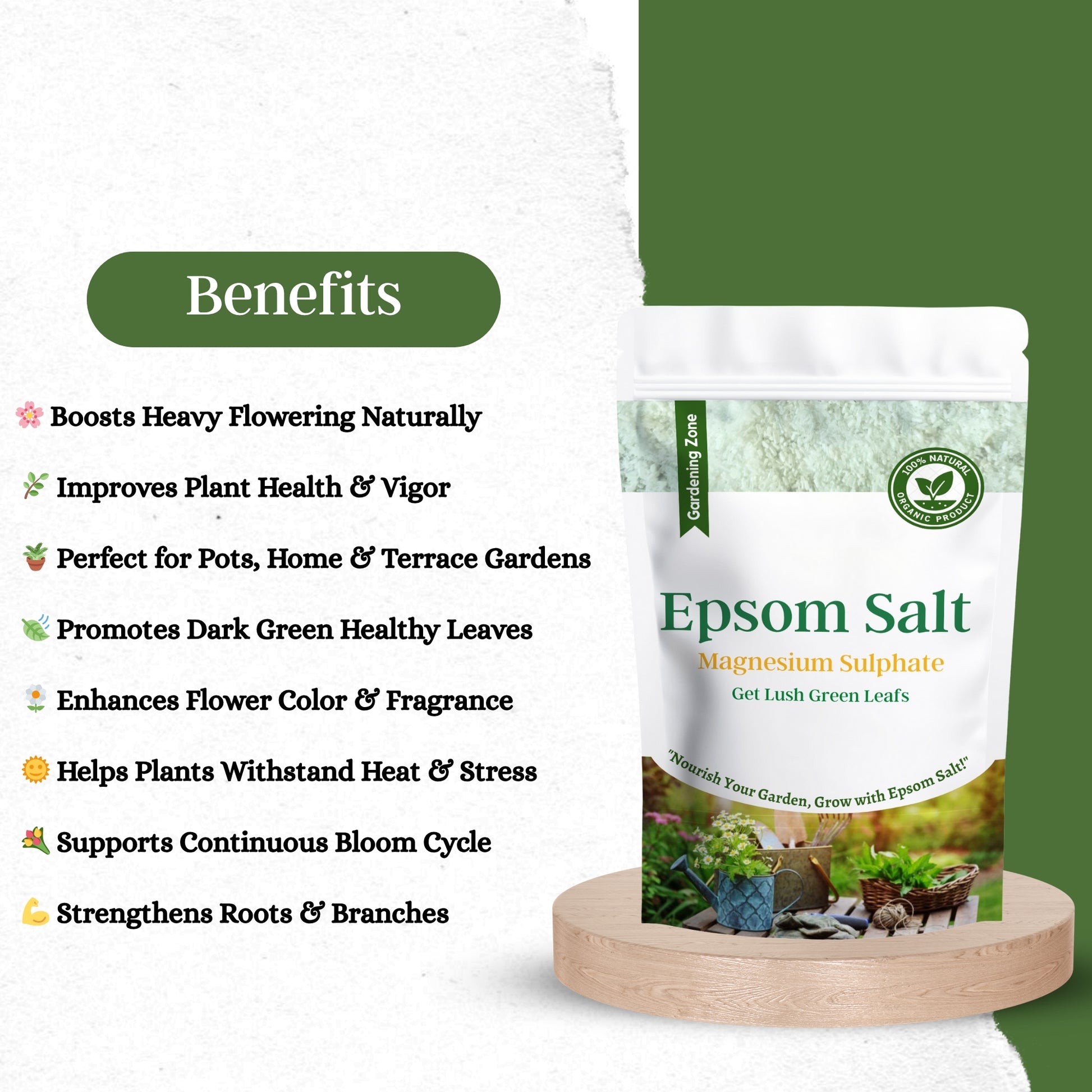 Gardening Zone 400Gram Epsom Salt – Magnesium-Rich Plant Supplement