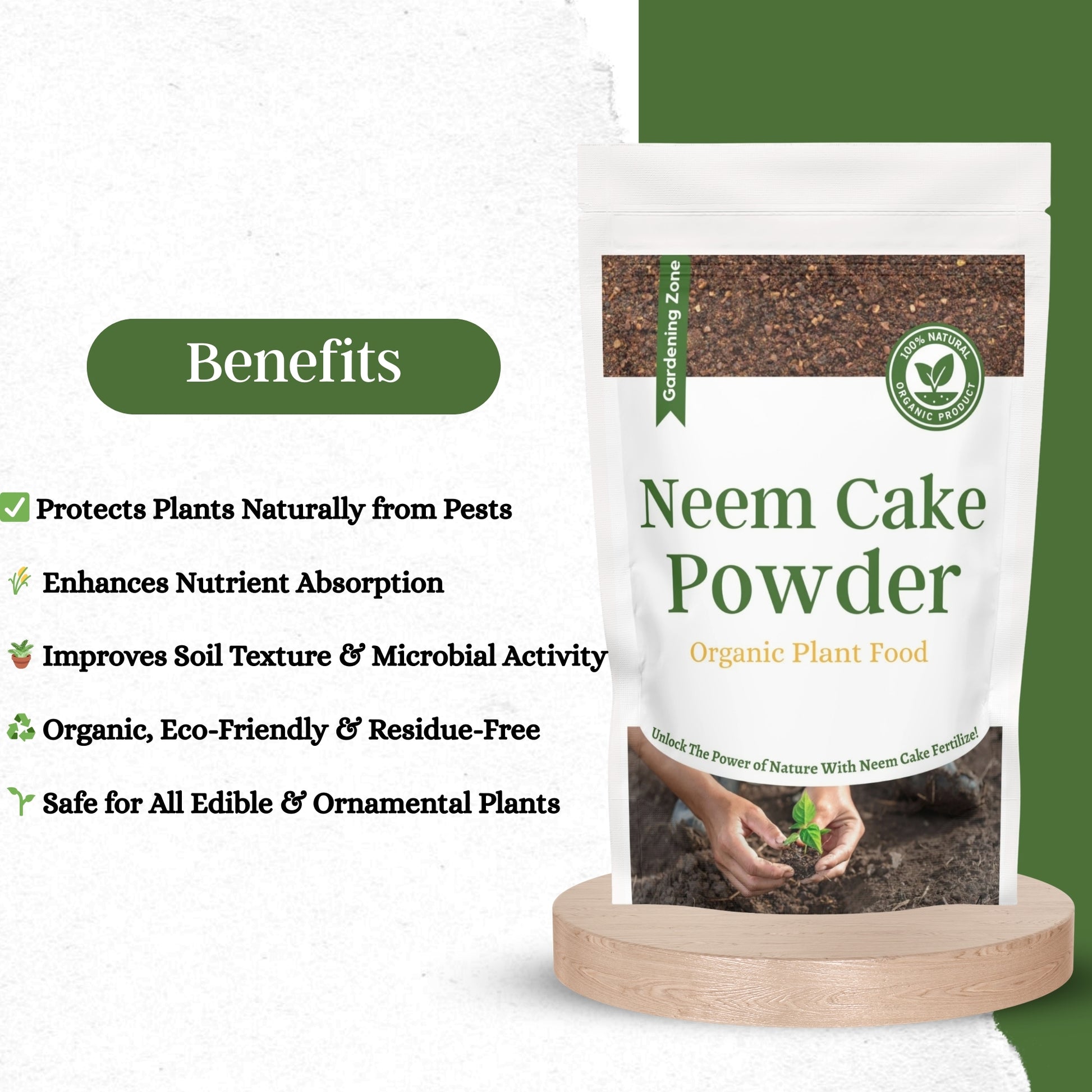 Gardening Zone 400Gram Neem Cake Fertilizer – Natural Pest Control & Soil Enricher