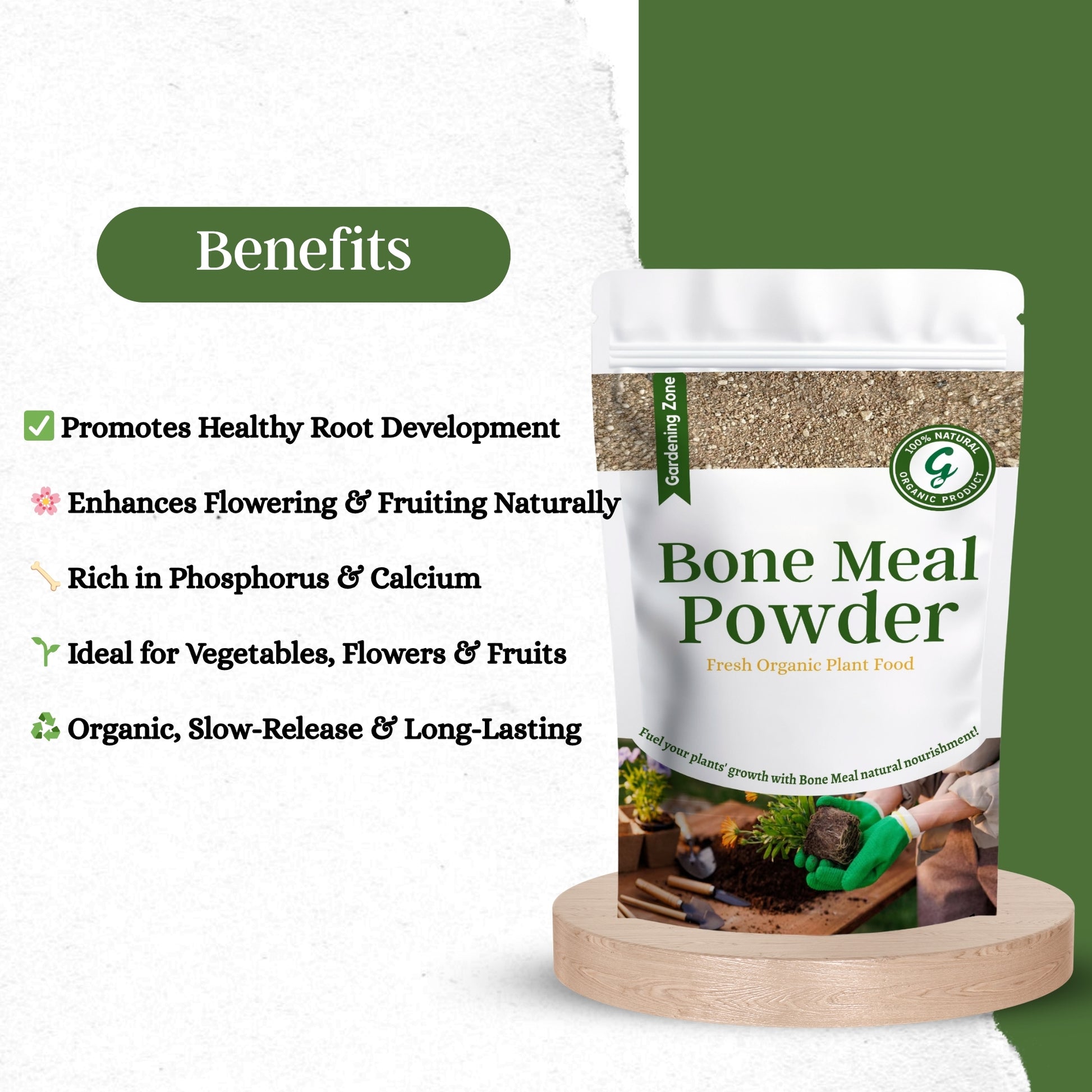 Gardening Zone 400Gram Steam Bone Meal – Natural Phosphorus-Rich Fertilizer for Healthy Root Growth