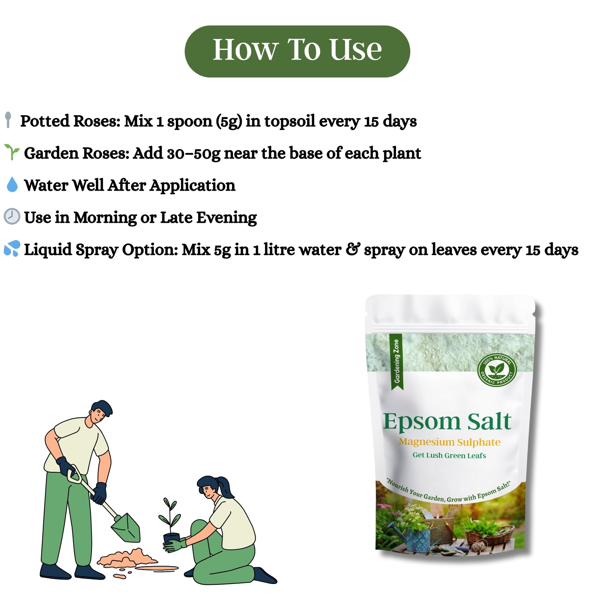 Gardening Zone 400Gram Epsom Salt – Magnesium-Rich Plant Supplement