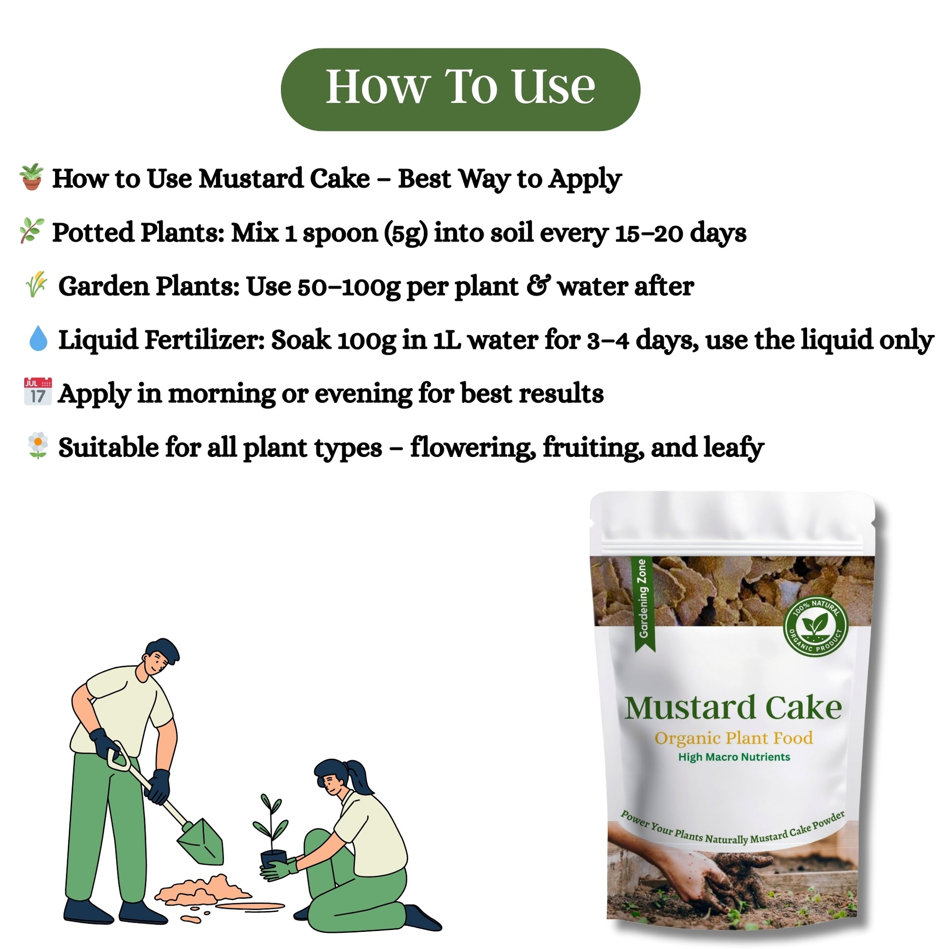 Gardening Zone 400Gram Mustard Cake Fertilizer – Organic Soil Booster for Healthy Plants