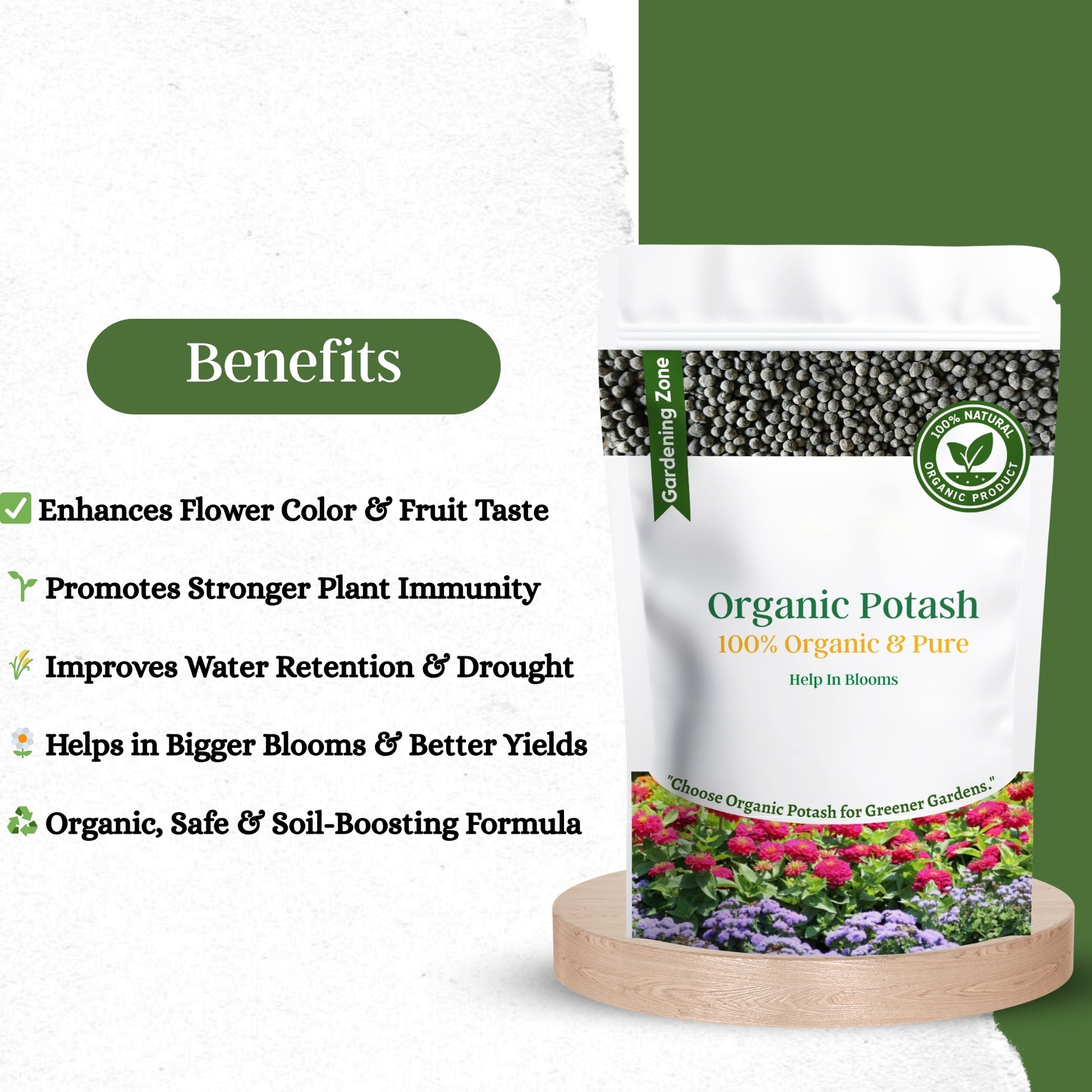 Gardening Zone 400Gram Organic Potash Granules – Boosts Flowering & Fruiting