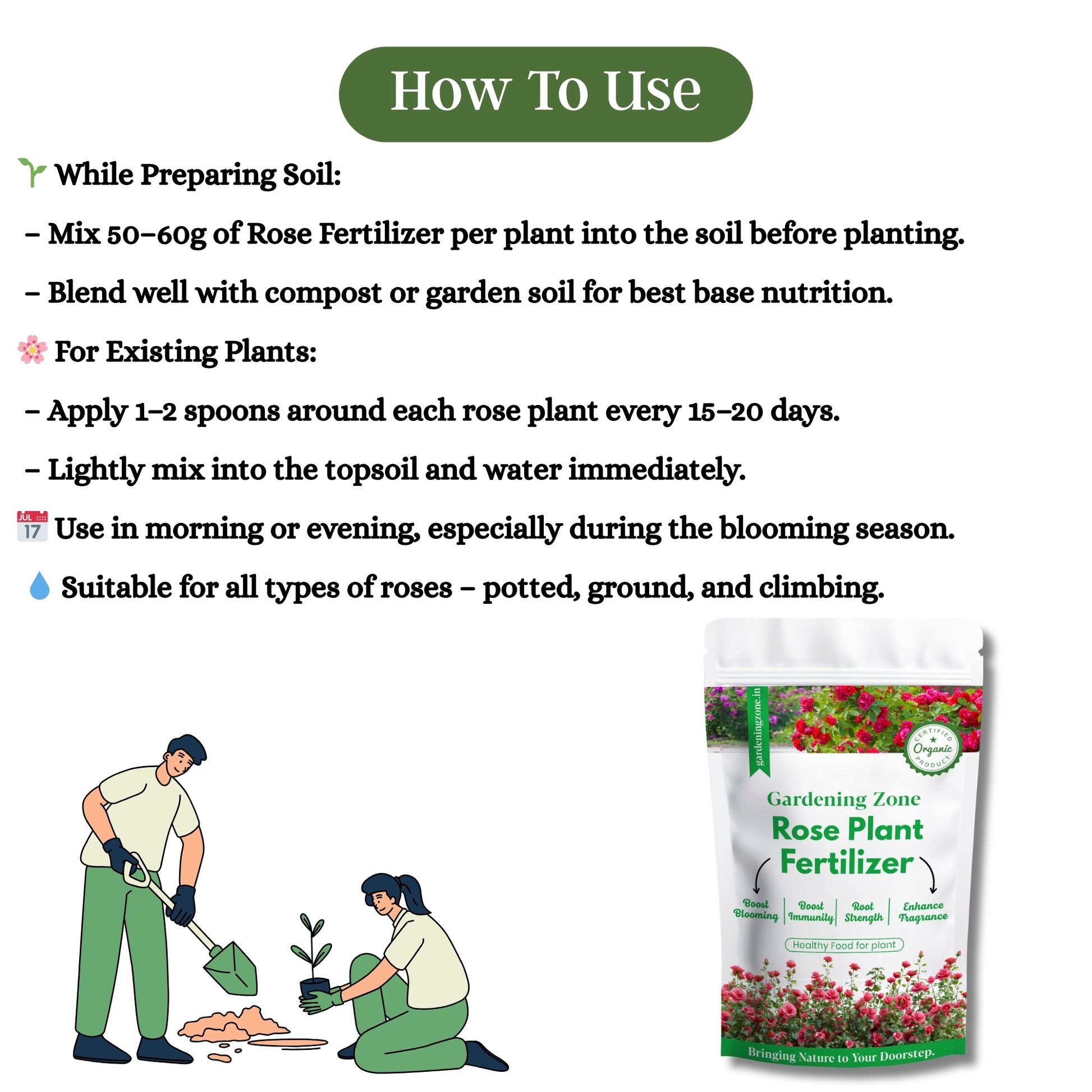 Gardening Zone 400Gram Rose Fertilizer β Boost Flowering & Growth for Stunning Blooms! πΏ