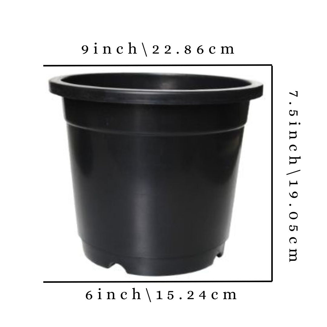 Gardening Zone High Quality 9-Inch Plant Pots (Pack of 9) - Durable and Spacious Nursery Containers