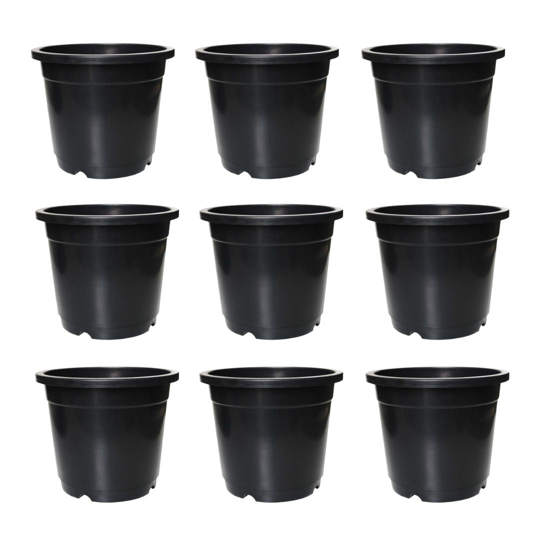 Gardening Zone High Quality 9-Inch Plant Pots (Pack of 9) - Durable and Spacious Nursery Containers