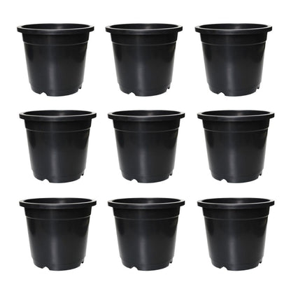 Gardening Zone High Quality 9-Inch Plant Pots (Pack of 9) - Durable and Spacious Nursery Containers