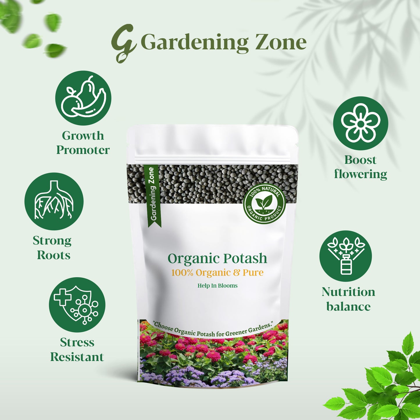 Gardening Zone Organic Potash Granules – Boosts Flowering & Fruiting