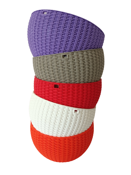 Gardening Zone High Quality 6-Inch Euro Baskets with Chain - Pack of 5, Mixed Colors"