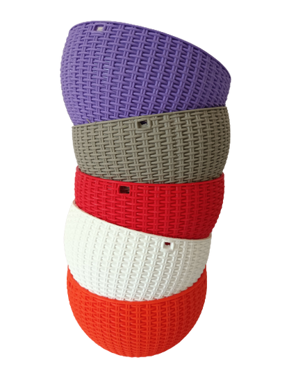 Gardening Zone High Quality 6-Inch Euro Baskets with Chain - Pack of 5, Mixed Colors"