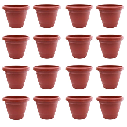 Gardening Zone High Quality UV-Stabilized Virgin Plastic Brown Flower Pot - 8Inch