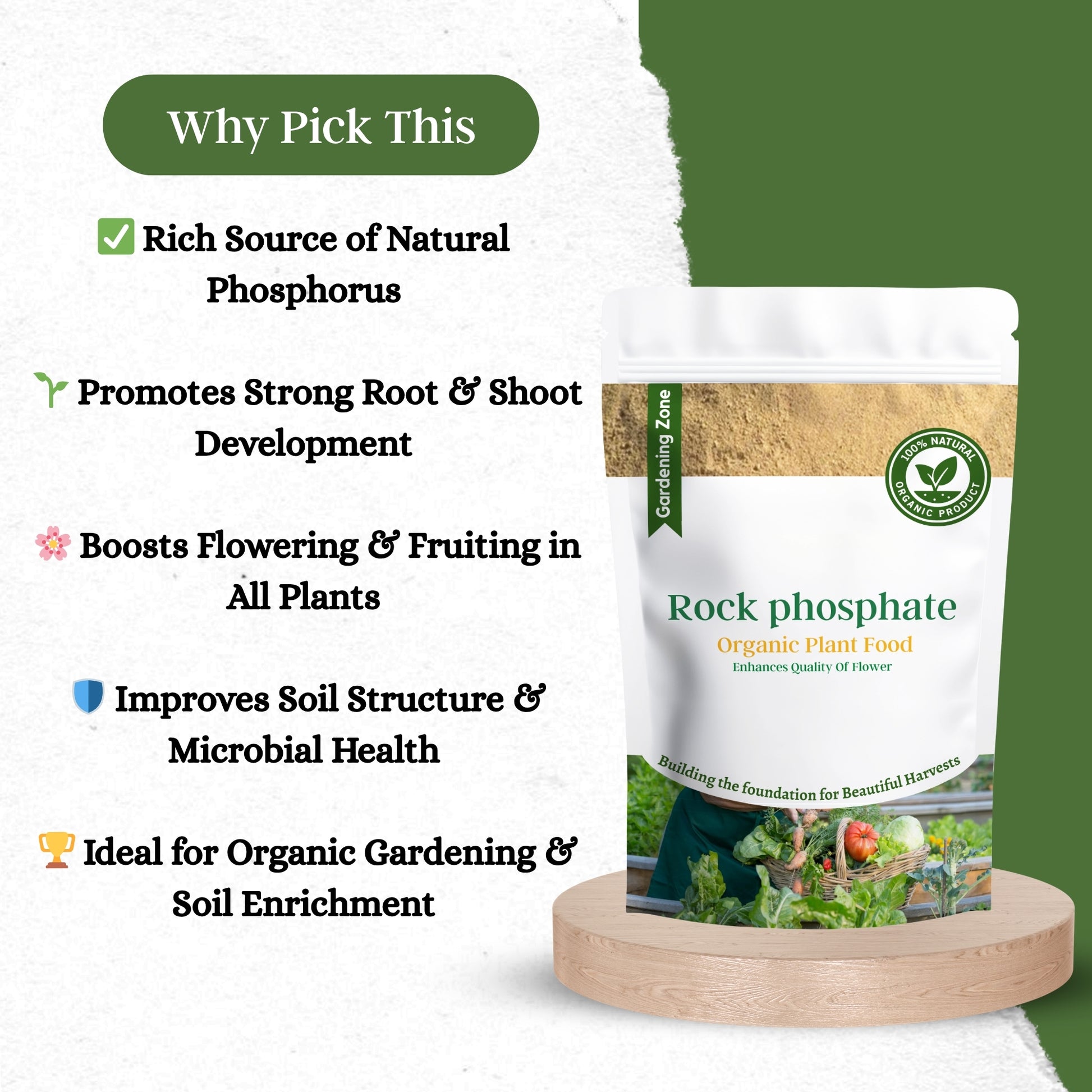 Gardening Zone 400Gram Rock Phosphate Fertilizer – Natural Root Booster for Healthy Growth