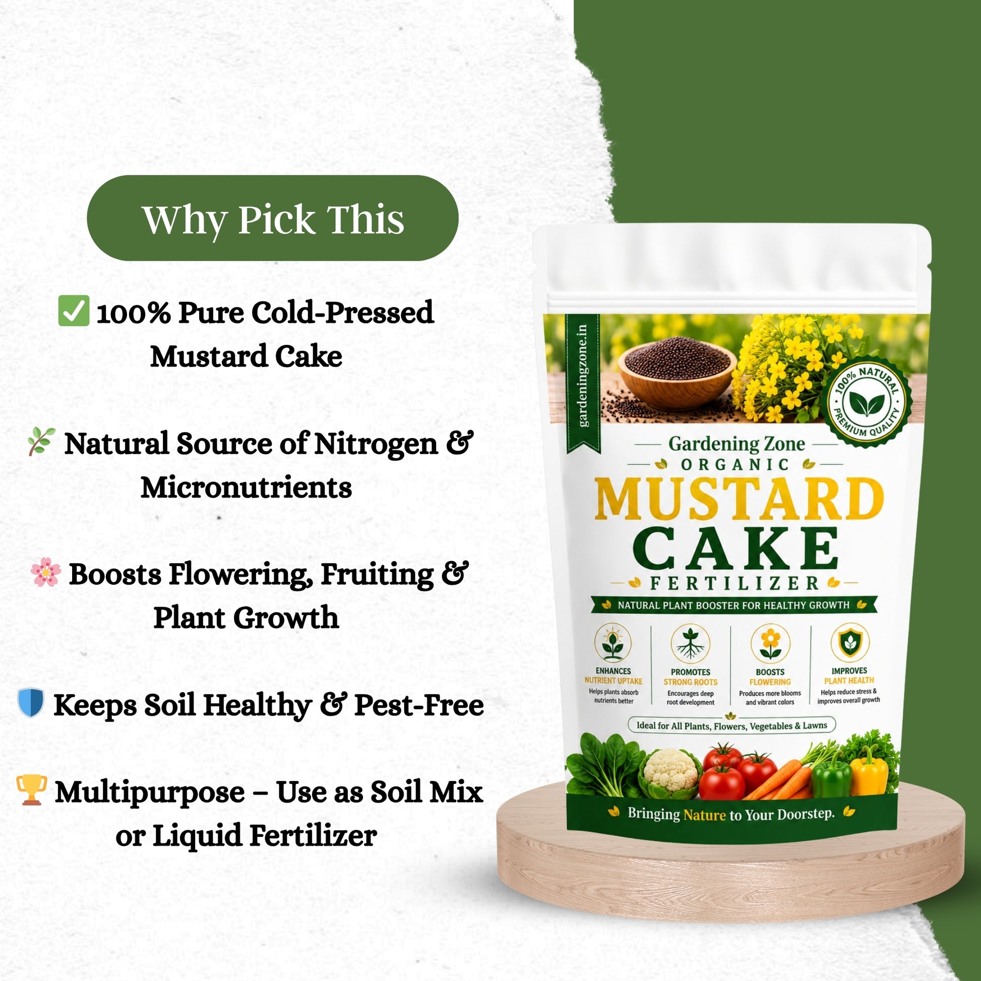 Gardening Zone Mustard Cake Fertilizer – Organic Soil Booster for Healthy Plants
