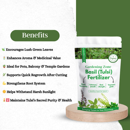 Gardening Zone Premium 400Gram Tulsi Plant Fertilizer – 100% Organic Growth Booster for Healthy & Lush Tulsi 🌱
