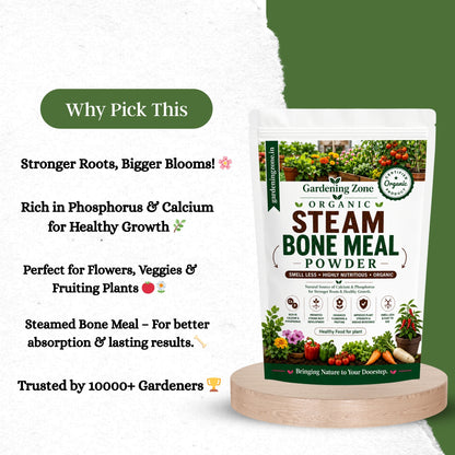 Gardening Zone Steam Bone Meal – Natural Phosphorus-Rich Fertilizer for Healthy Root Growth