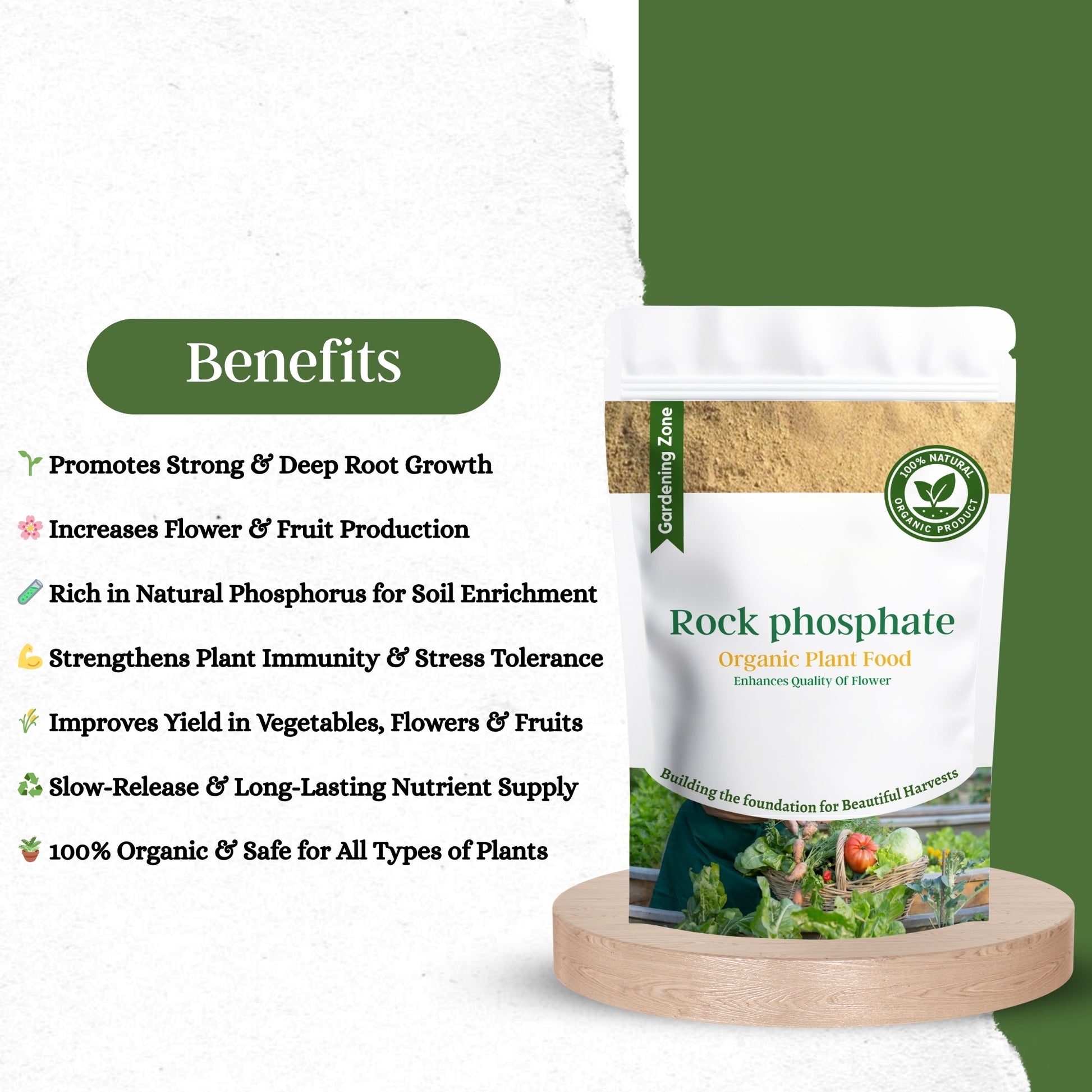 Gardening Zone 400Gram Rock Phosphate Fertilizer – Natural Root Booster for Healthy Growth