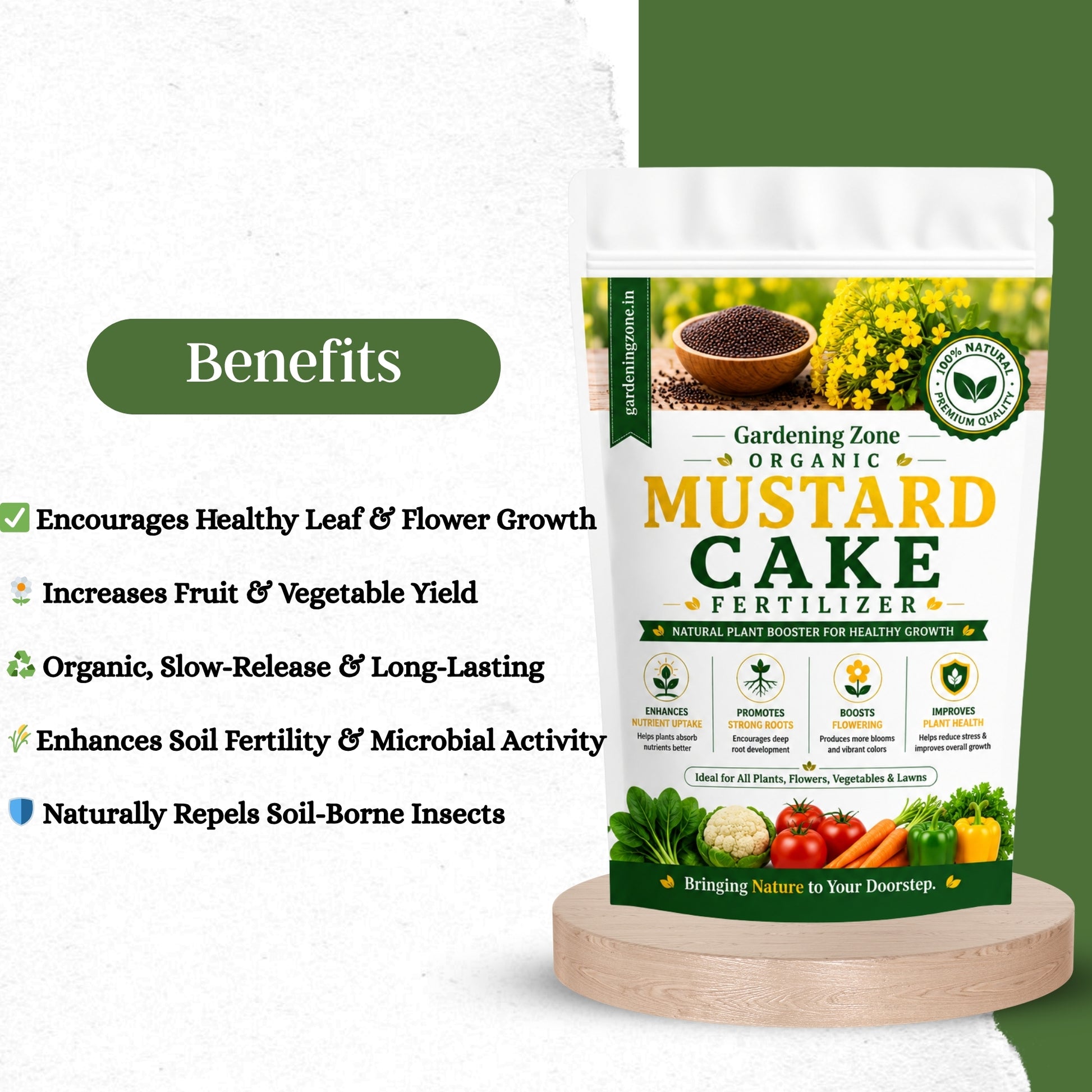 Gardening Zone Mustard Cake Fertilizer – Organic Soil Booster for Healthy Plants