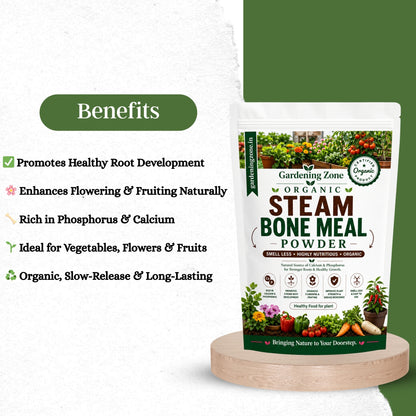 Gardening Zone Steam Bone Meal – Natural Phosphorus-Rich Fertilizer for Healthy Root Growth
