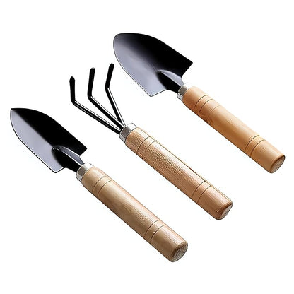 Gardening Zone Mini Wooden Garden Tools Set – Pack of 3 for Small Easy Gardening! 🌿✨