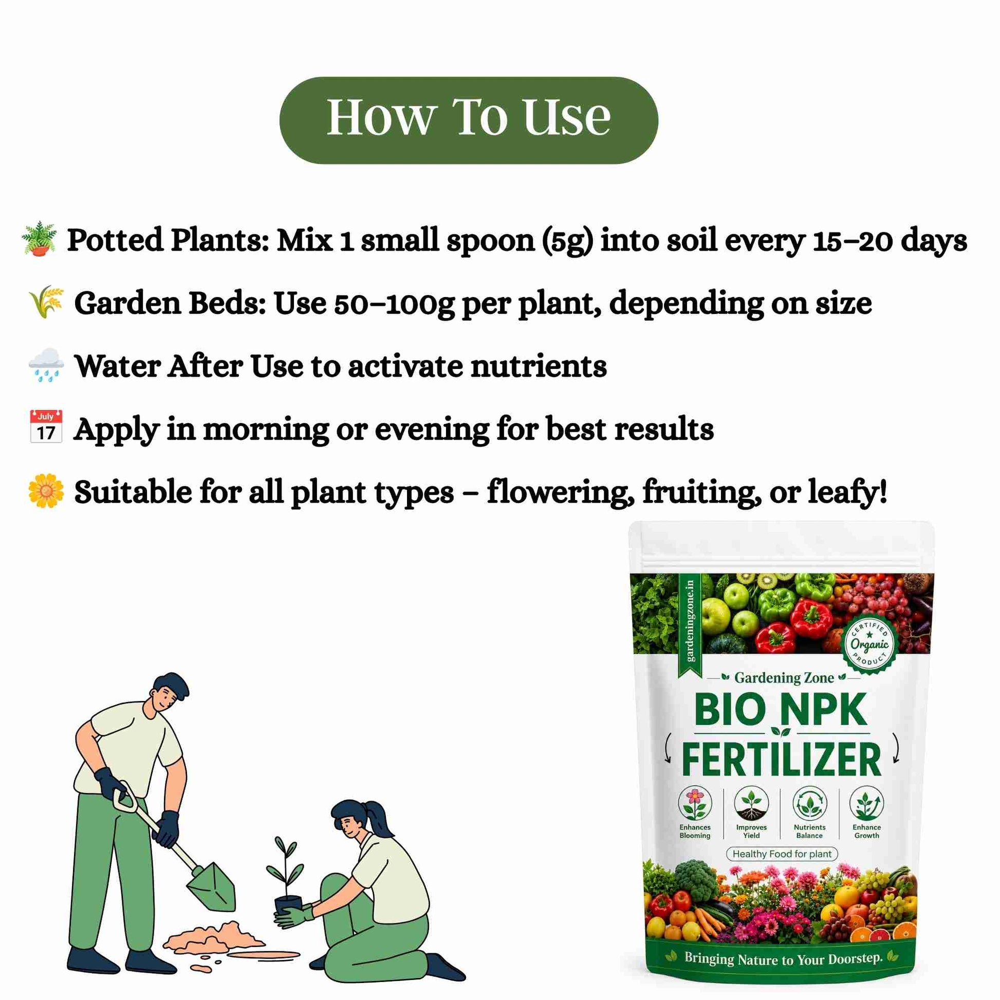 Gardening Zone Bio NPK Granules – Complete Plant Nutrition for Faster Growth! 🌱✨