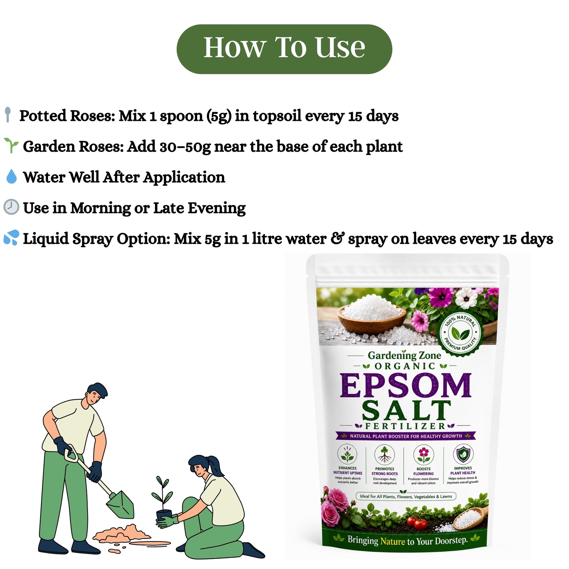 Gardening Zone Epsom Salt – Magnesium-Rich Plant Supplement