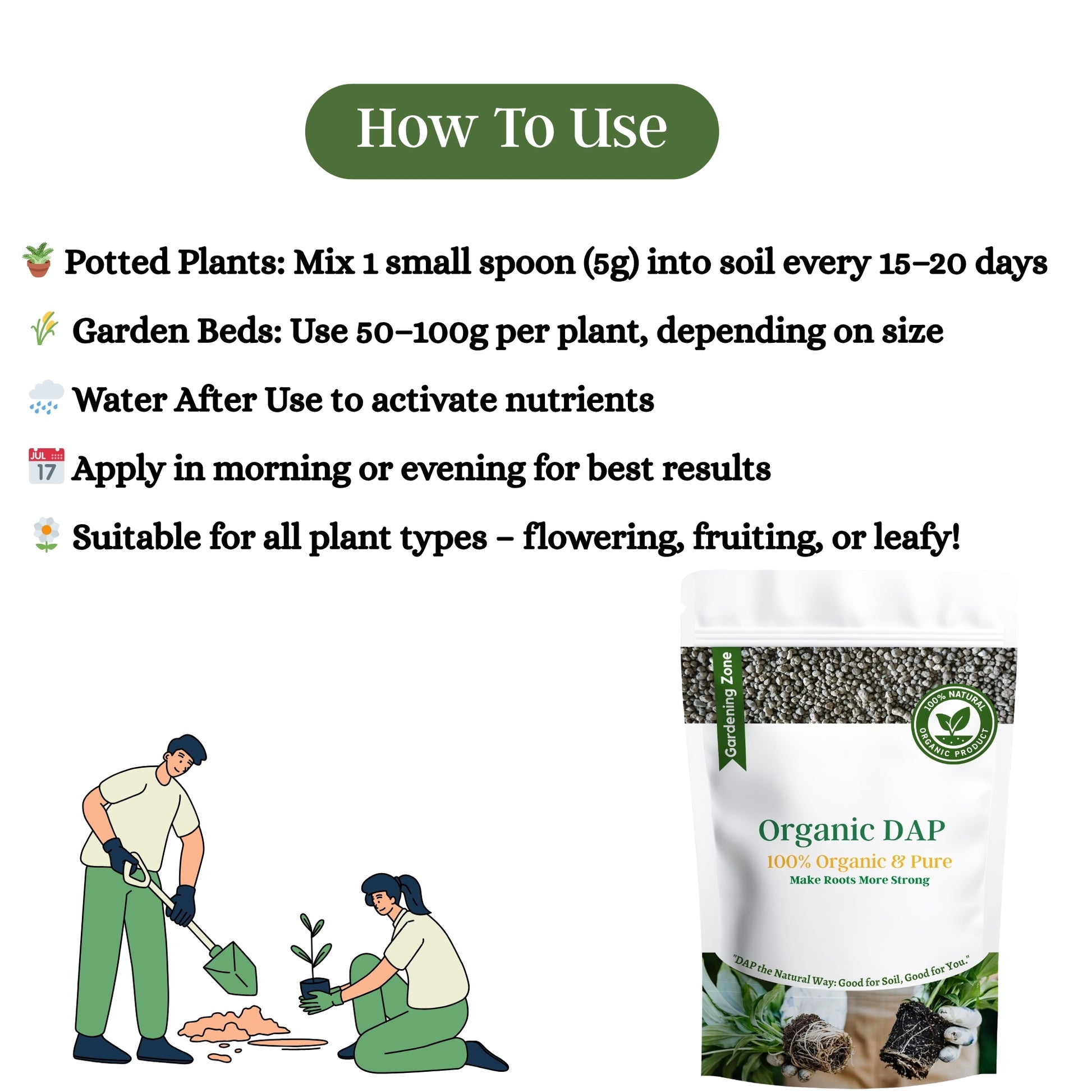 Gardening Zone 400Gram Organic DAP Fertilizer – Nitrogen & Phosphorus Booster