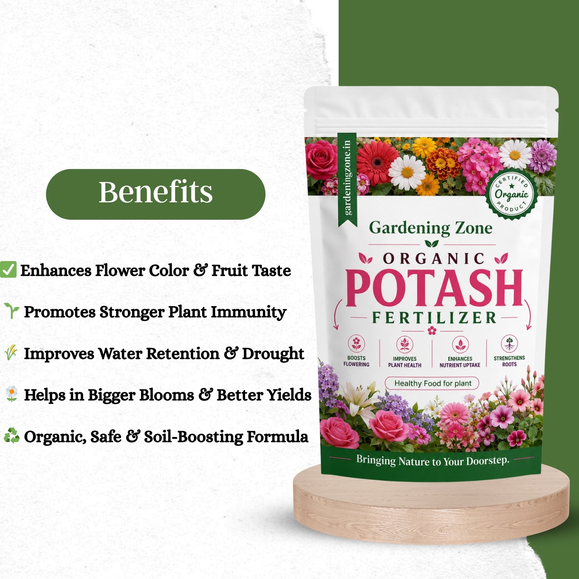 Gardening Zone Organic Potash Granules – Boosts Flowering & Fruiting