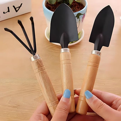Gardening Zone Mini Wooden Garden Tools Set – Pack of 3 for Small Easy Gardening! 🌿✨