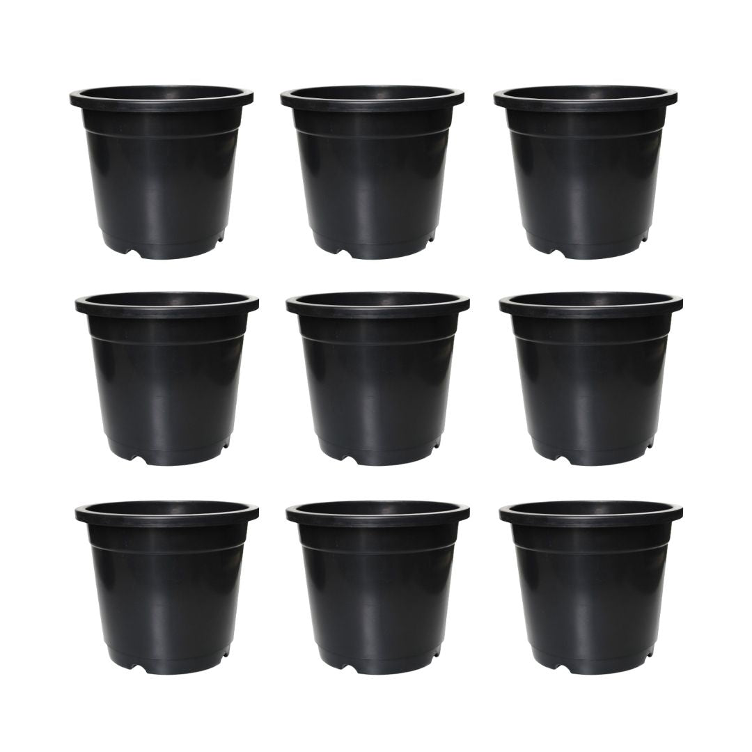 Gardening Zone High Quality  8-Inch Nursery Pots (Pack of 9) - Durable and Lightweight Plant Containers