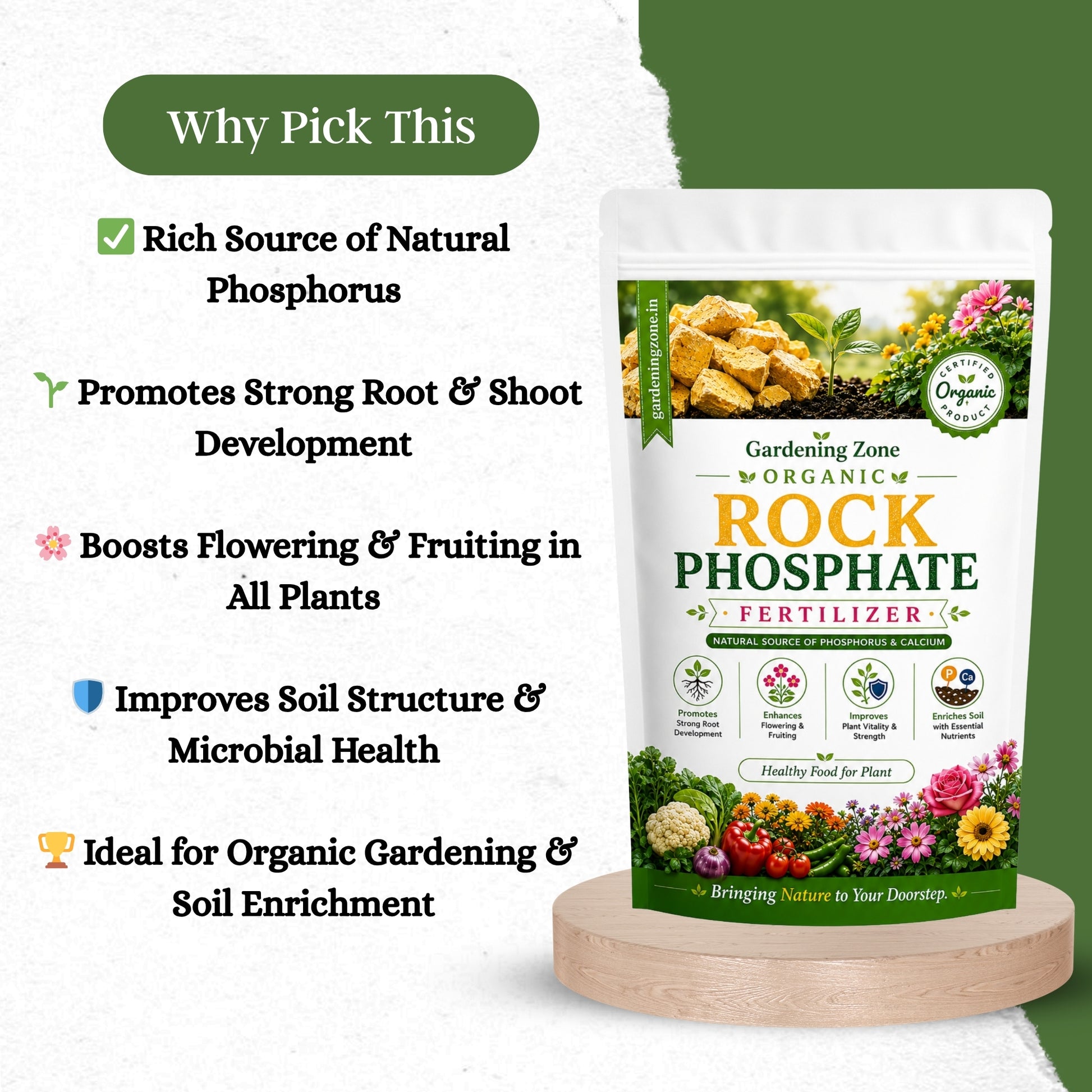 Gardening Zone Rock Phosphate Fertilizer – Natural Root Booster for Healthy Growth