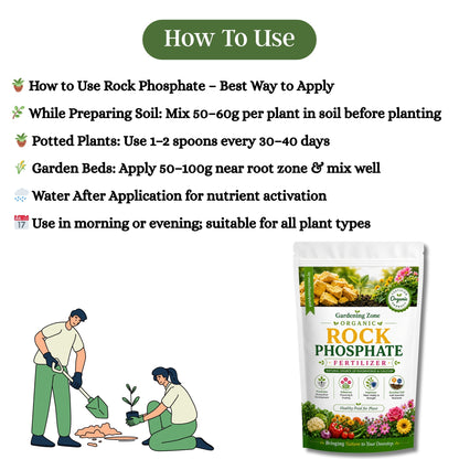Gardening Zone Rock Phosphate Fertilizer – Natural Root Booster for Healthy Growth