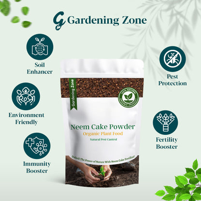 Gardening Zone Neem Cake Fertilizer – Natural Pest Control & Soil Enricher (200g)