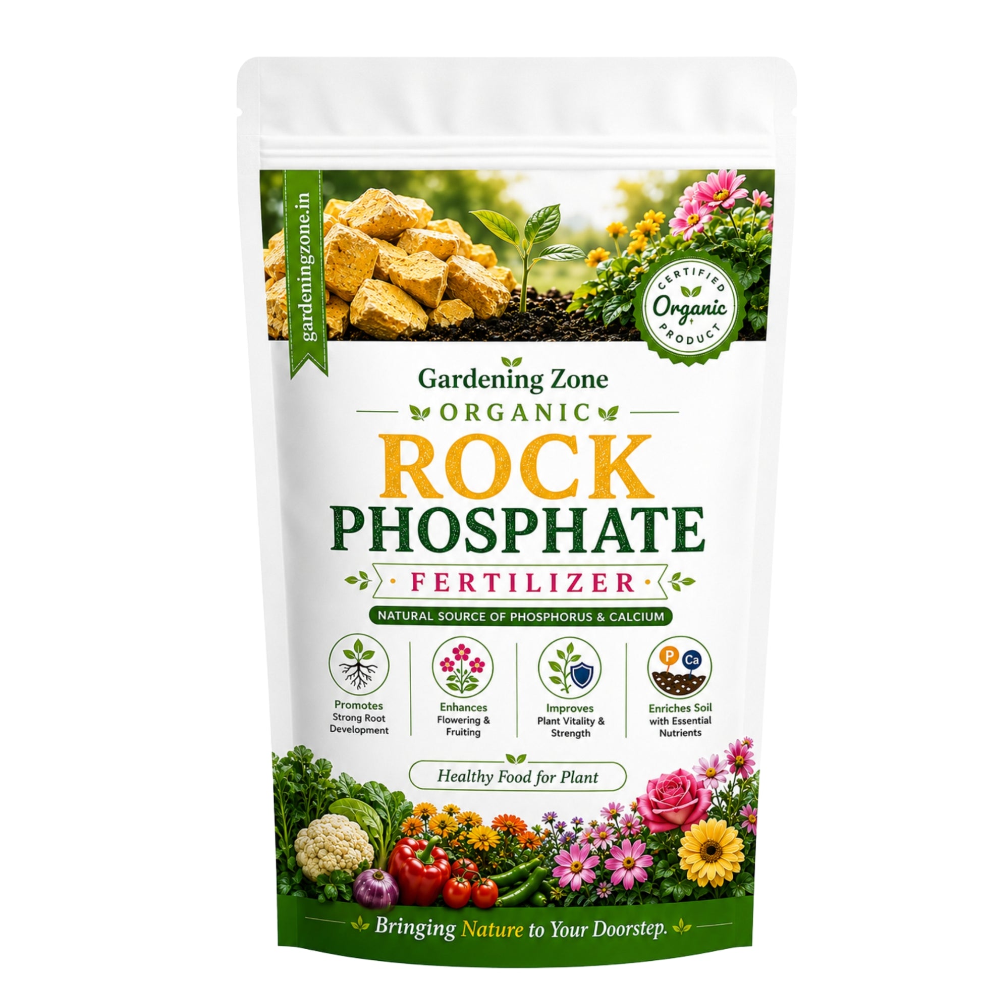 Gardening Zone Rock Phosphate Fertilizer – Natural Root Booster for Healthy Growth